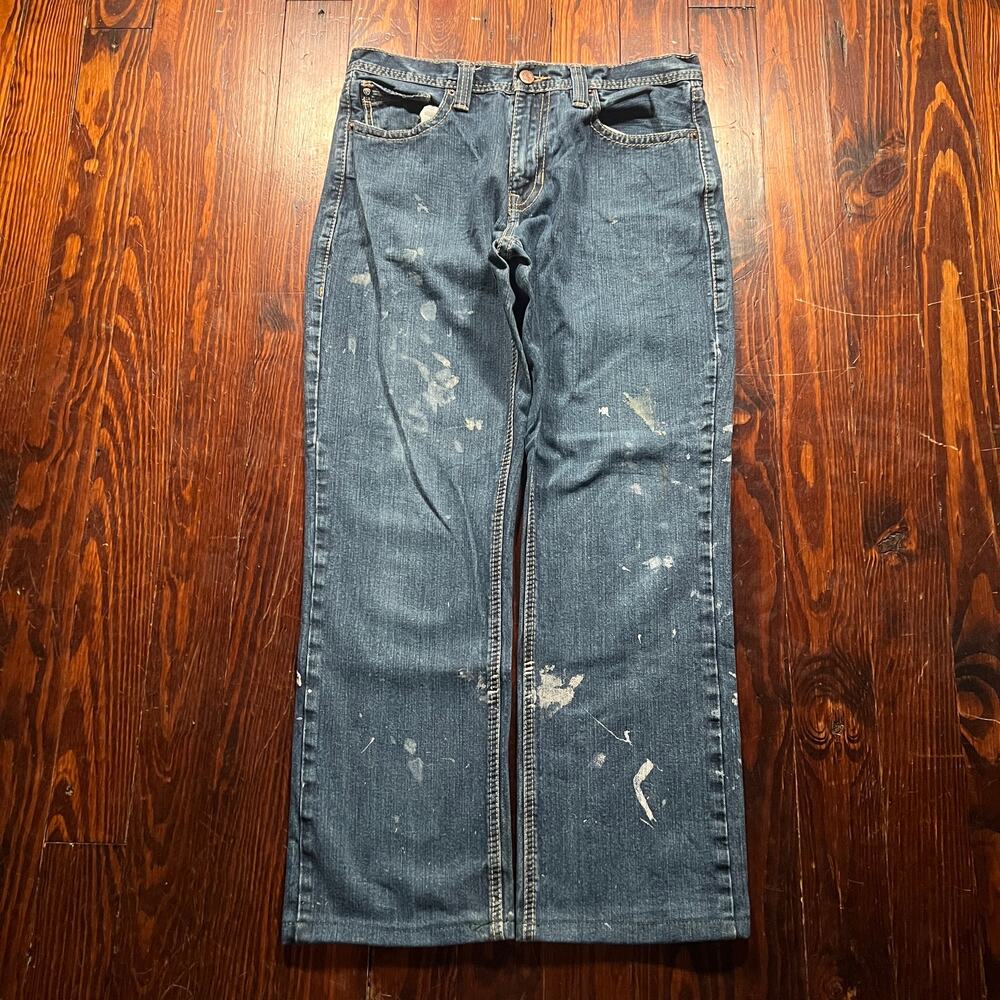 Rock & Roll Denim 33 Y2K Workwear Jeans Dark Blue Relaxed Bootcut